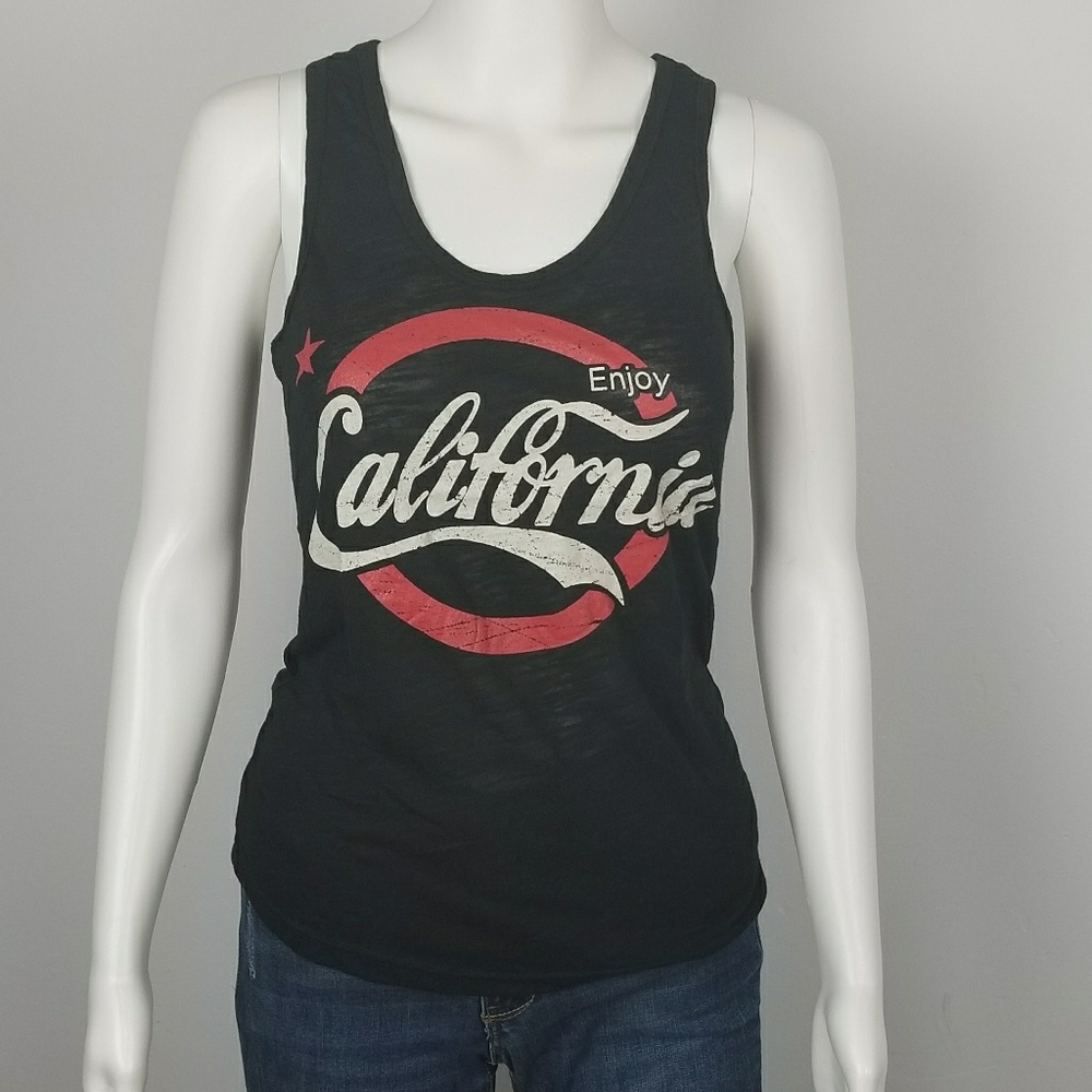 New Women`s California A-shirt Black Tank Top.